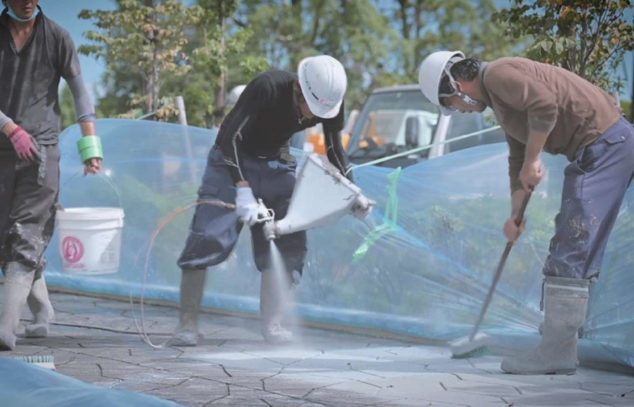 アースタンプ 型押しアスファルト工法による施工事例_施工画像3