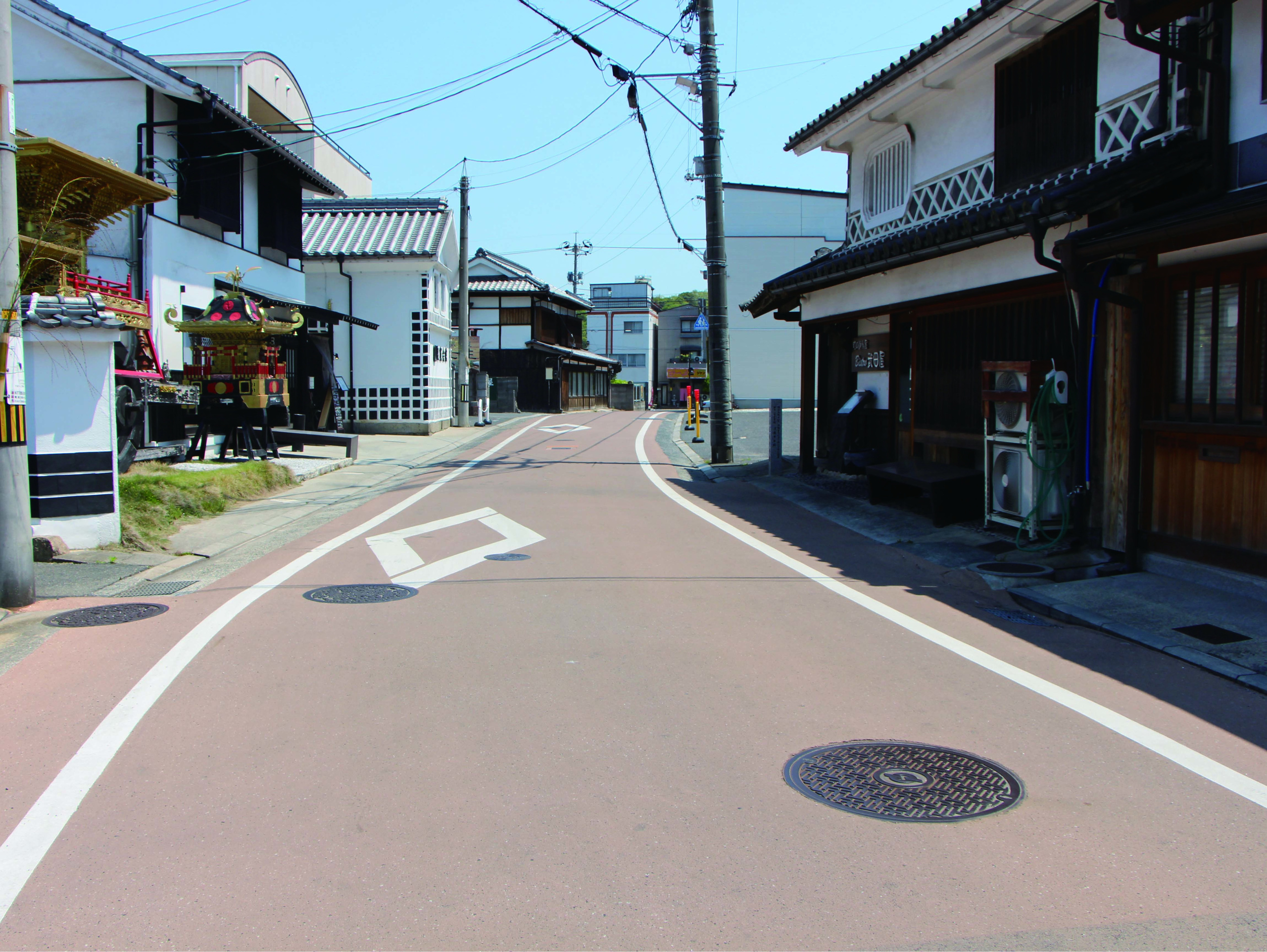 アースタンプ　型押しアスファルト工法による施工事例_車道6